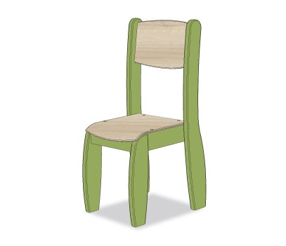 CHAISE ASSISE 35CM VERT JUNGLE