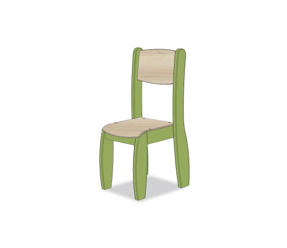 CHAISE ASSISE 35CM VERT JUNGLE